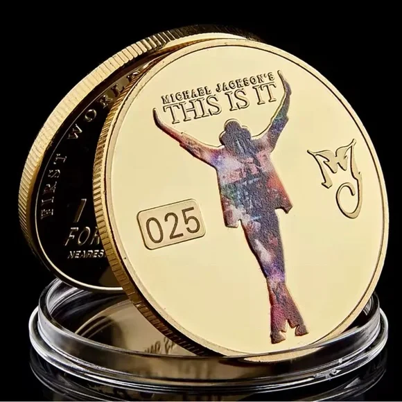 Michael Jackson The King of Pop Gold-plated Commemorative Collectible Coin Gift - Picture 1 of 2